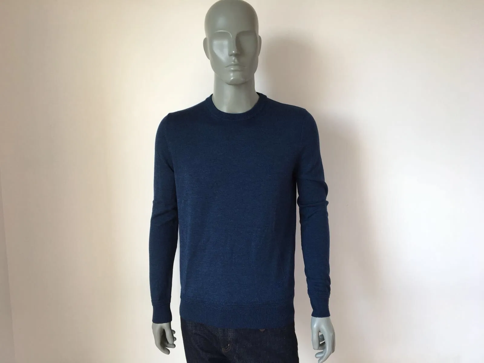 Leather Patch Crewneck Sweater