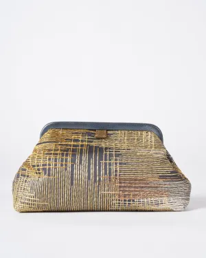 liette clutch - embroidered gray/yellow