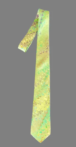 Lime Green Comb Pattern 3” Silk Tie