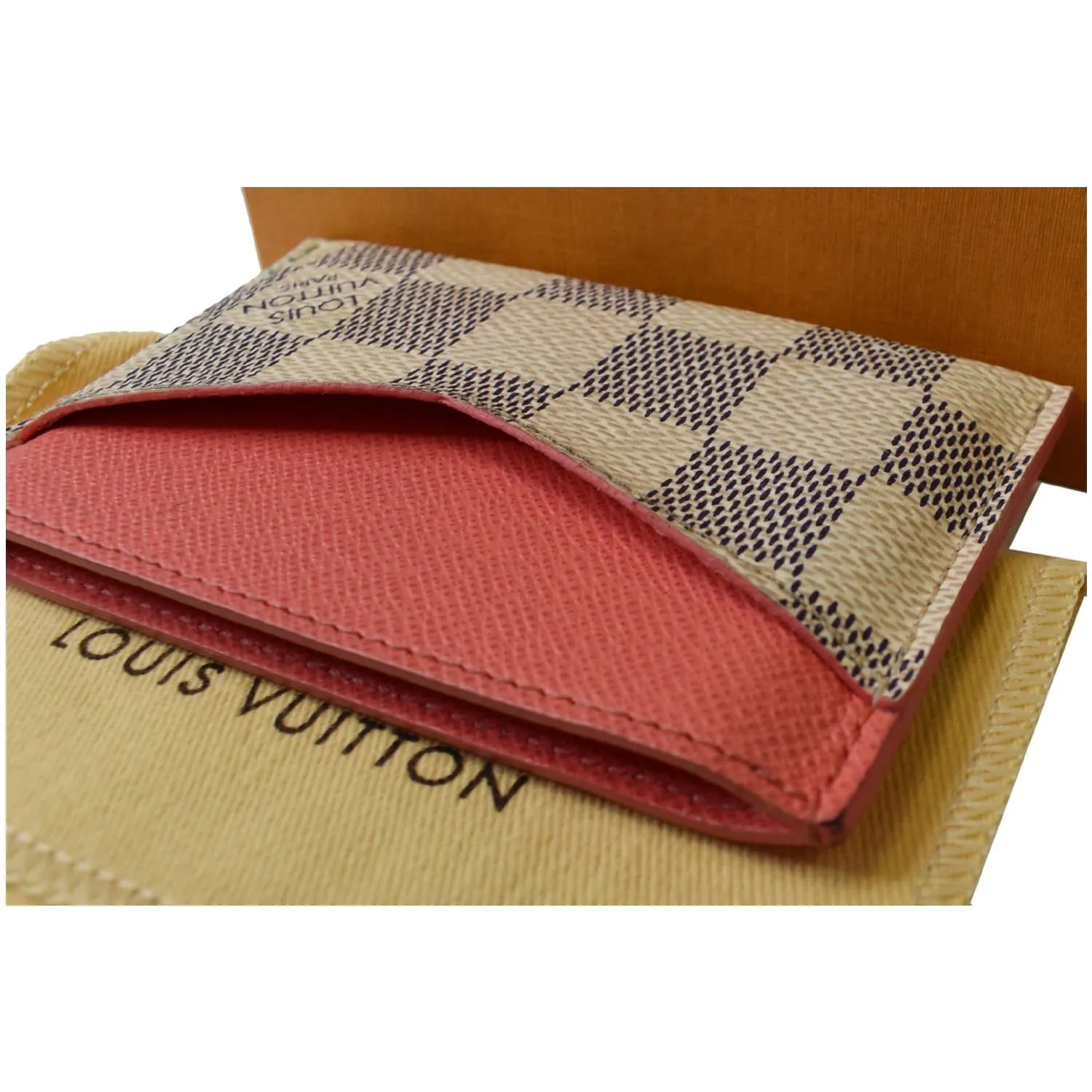 LOUIS VUITTON Damier Azur Card Holder White