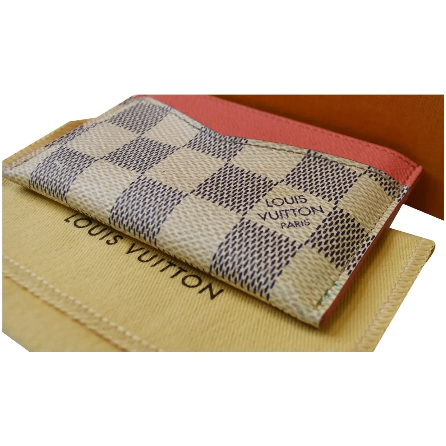 LOUIS VUITTON Damier Azur Card Holder White