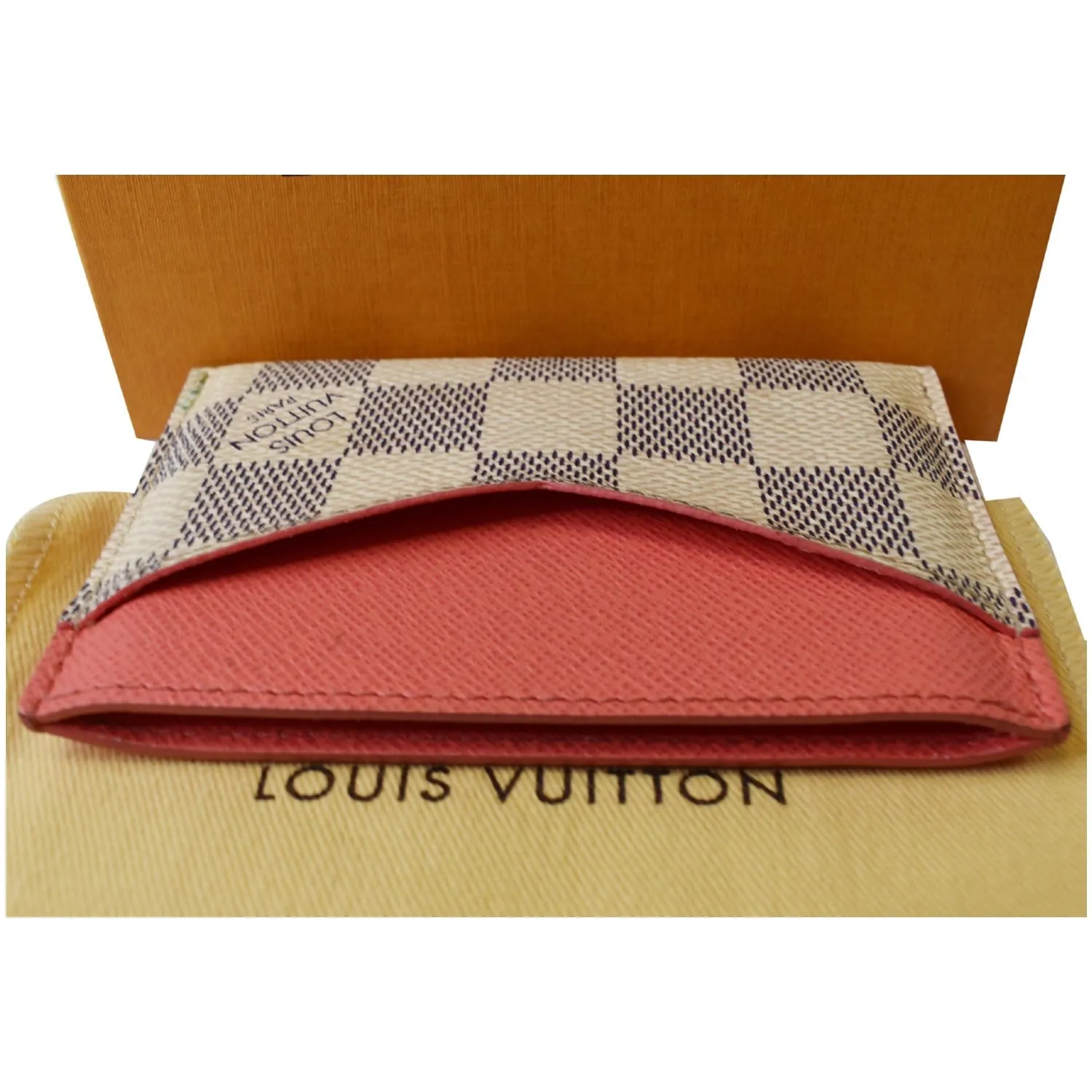 LOUIS VUITTON Damier Azur Card Holder White