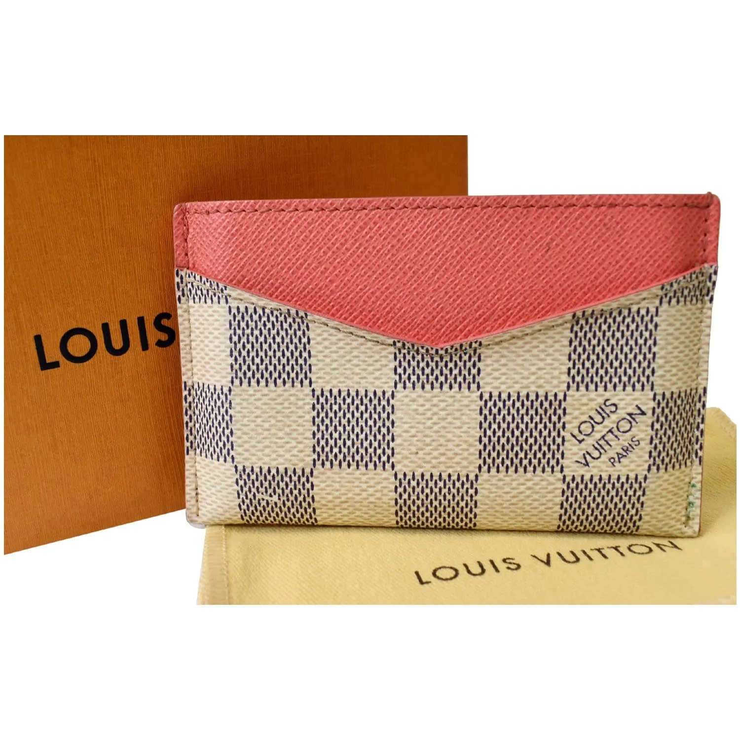 LOUIS VUITTON Damier Azur Card Holder White
