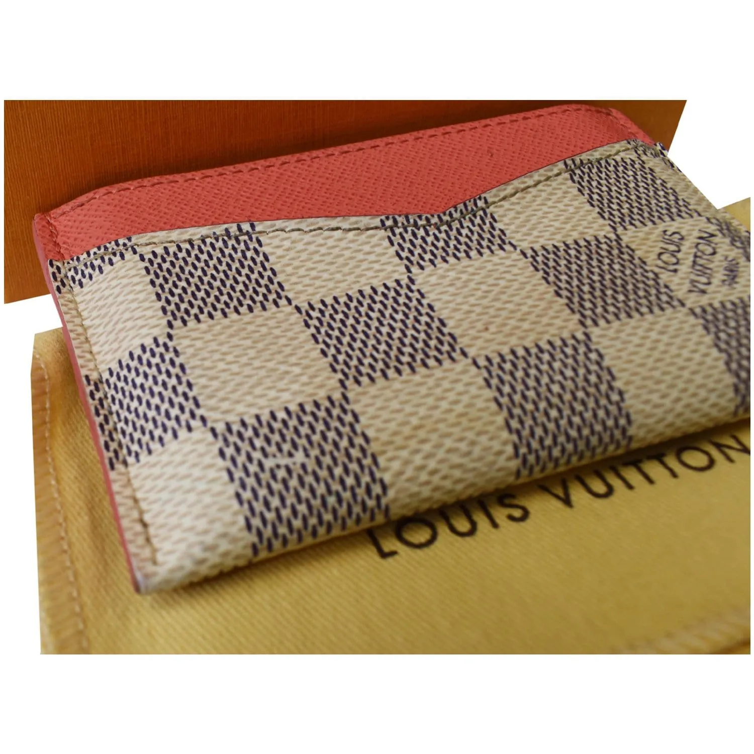 LOUIS VUITTON Damier Azur Card Holder White