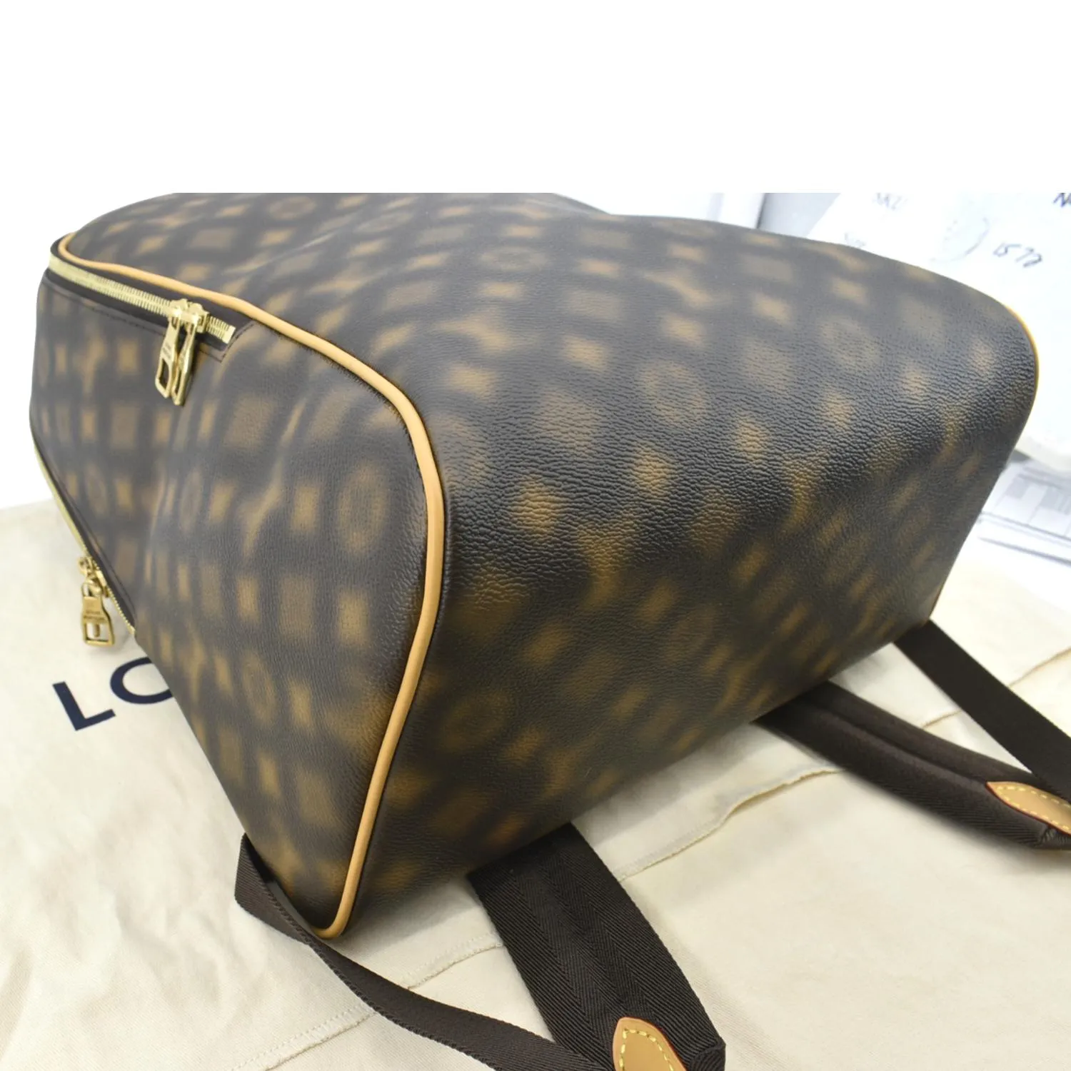 Louis Vuitton Ellipse Coated Canvas Backpack Bag Brown