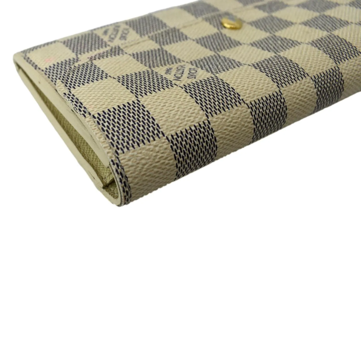 LOUIS VUITTON Emilie Damier Azur Wallet White