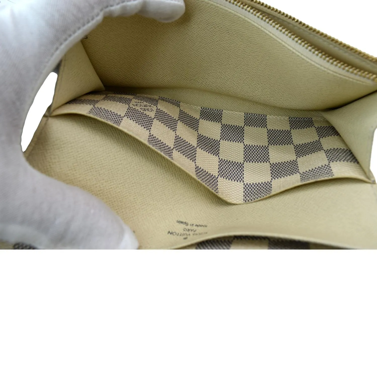 LOUIS VUITTON Emilie Damier Azur Wallet White