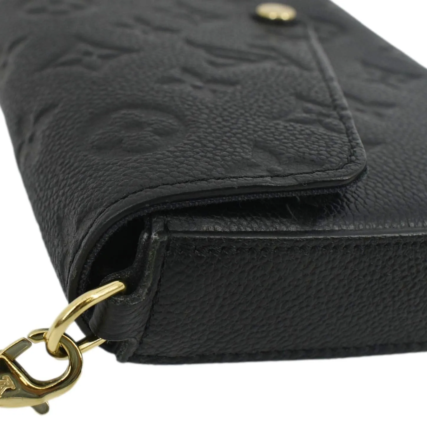 LOUIS VUITTON Felicie Monogram Empreinte Pochette Crossbody Bag Black