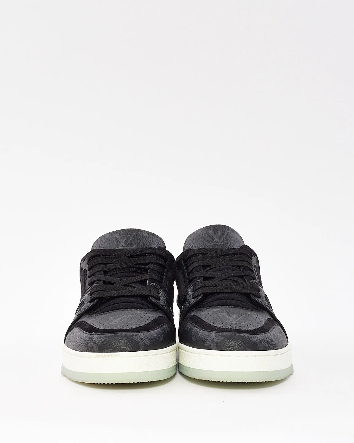 Louis Vuitton Men's Black Eclipse Monogram Canvas Trainer Sneakers - 8.5 MEN