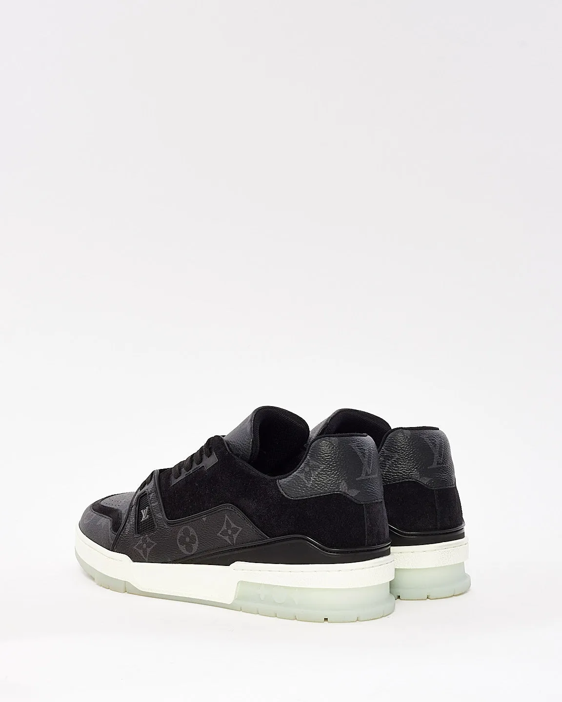 Louis Vuitton Men's Black Eclipse Monogram Canvas Trainer Sneakers - 8.5 MEN