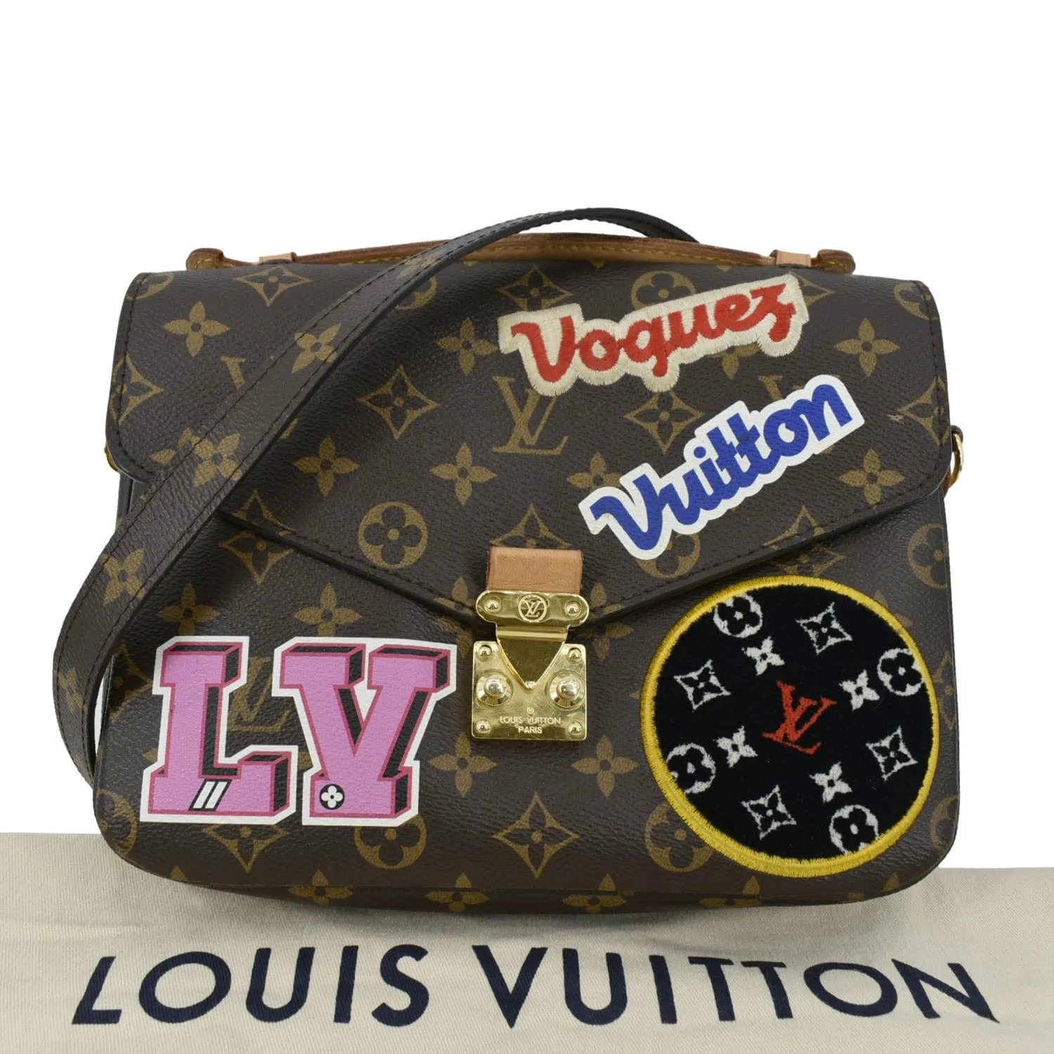 LOUIS VUITTON Metis Pochette Patches Monogram Canvas Crossbody Bag Brown