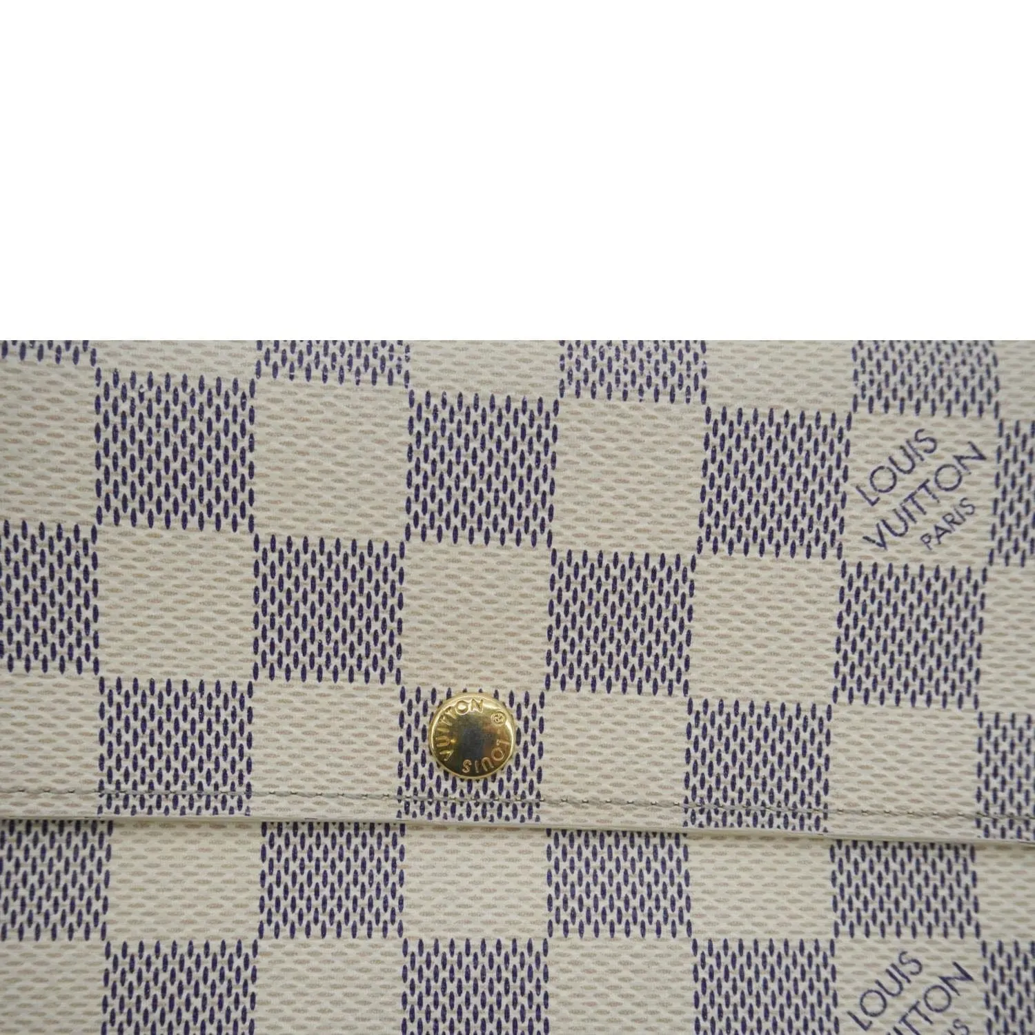 LOUIS VUITTON Porte Tresor Damier Azur Wallet White