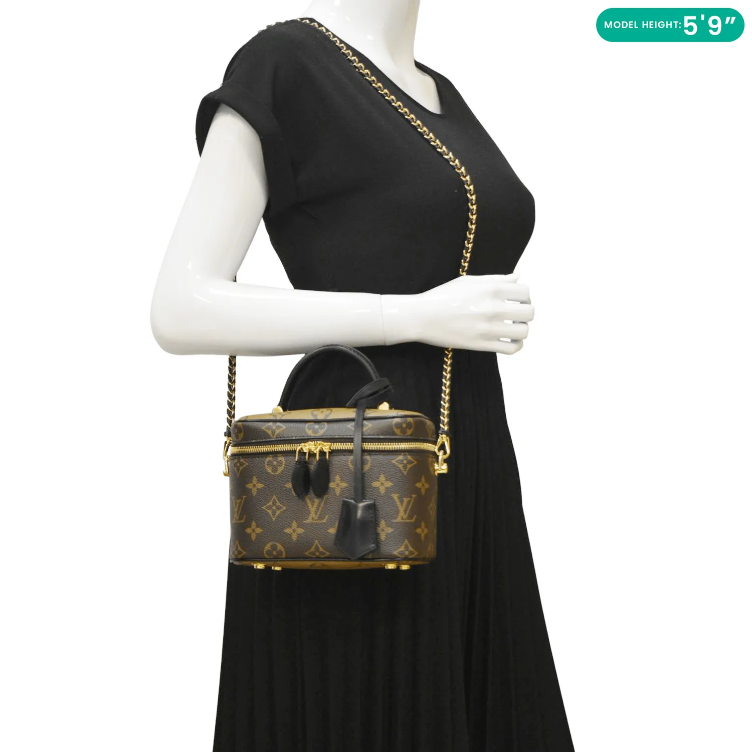 LOUIS VUITTON Vanity PM Monogram Reverse Canvas Crossbody Bag Brown