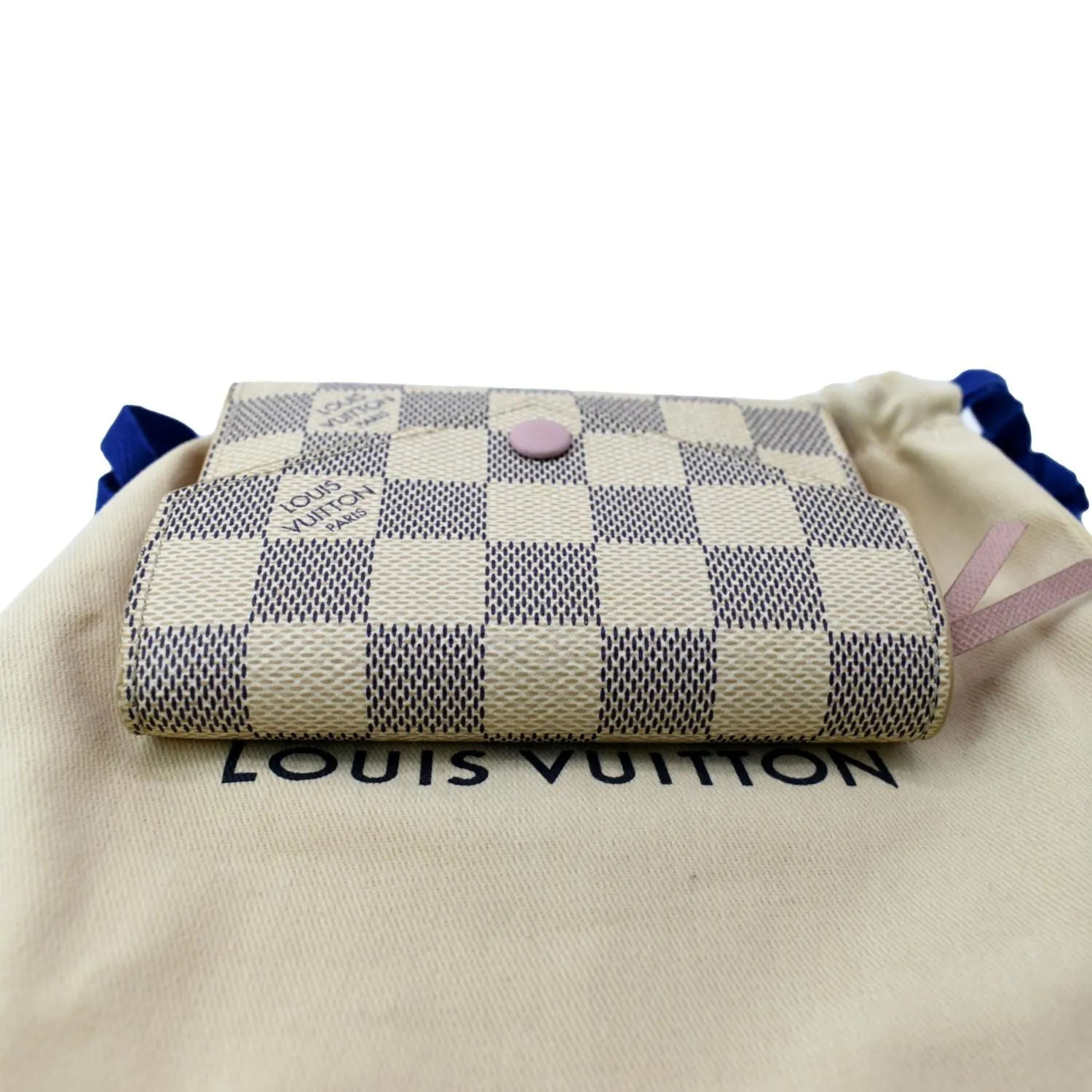 LOUIS VUITTON Victorine Damier Azur Wallet White