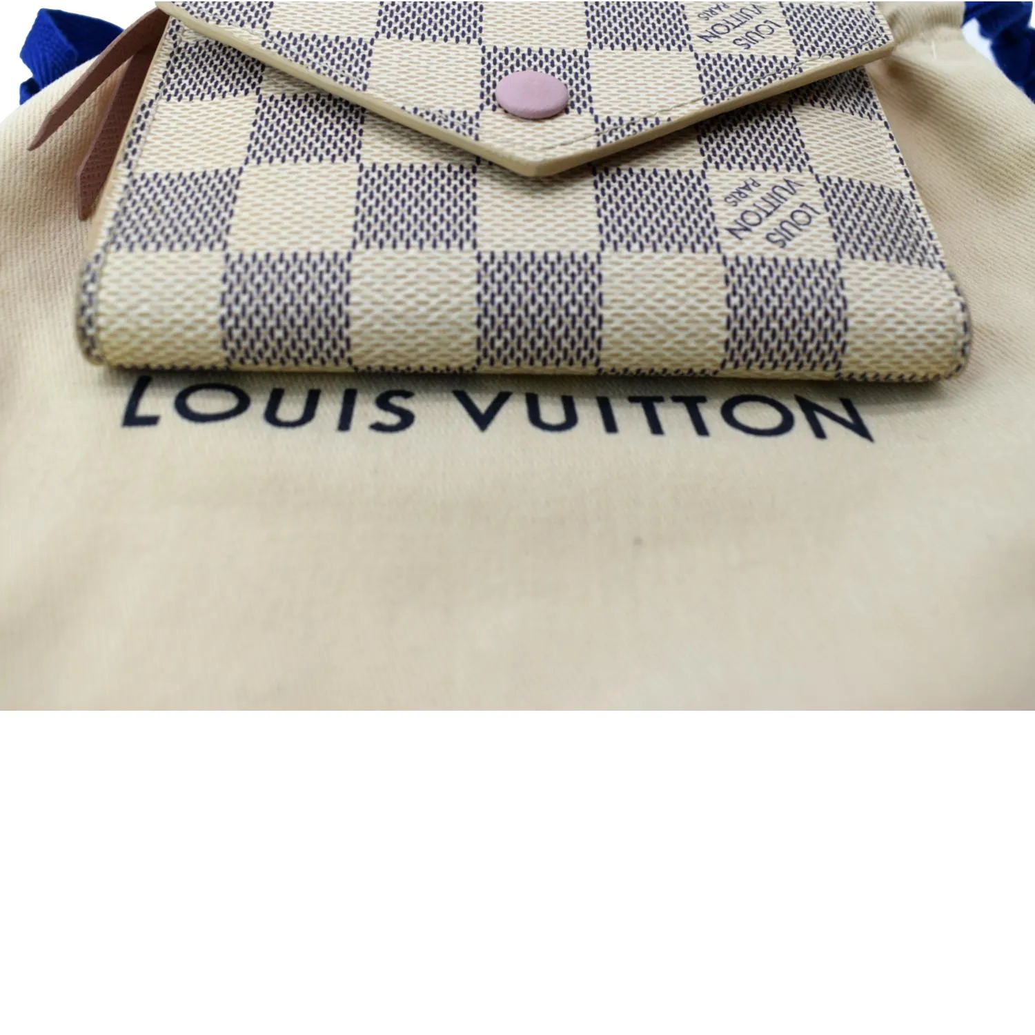 LOUIS VUITTON Victorine Damier Azur Wallet White
