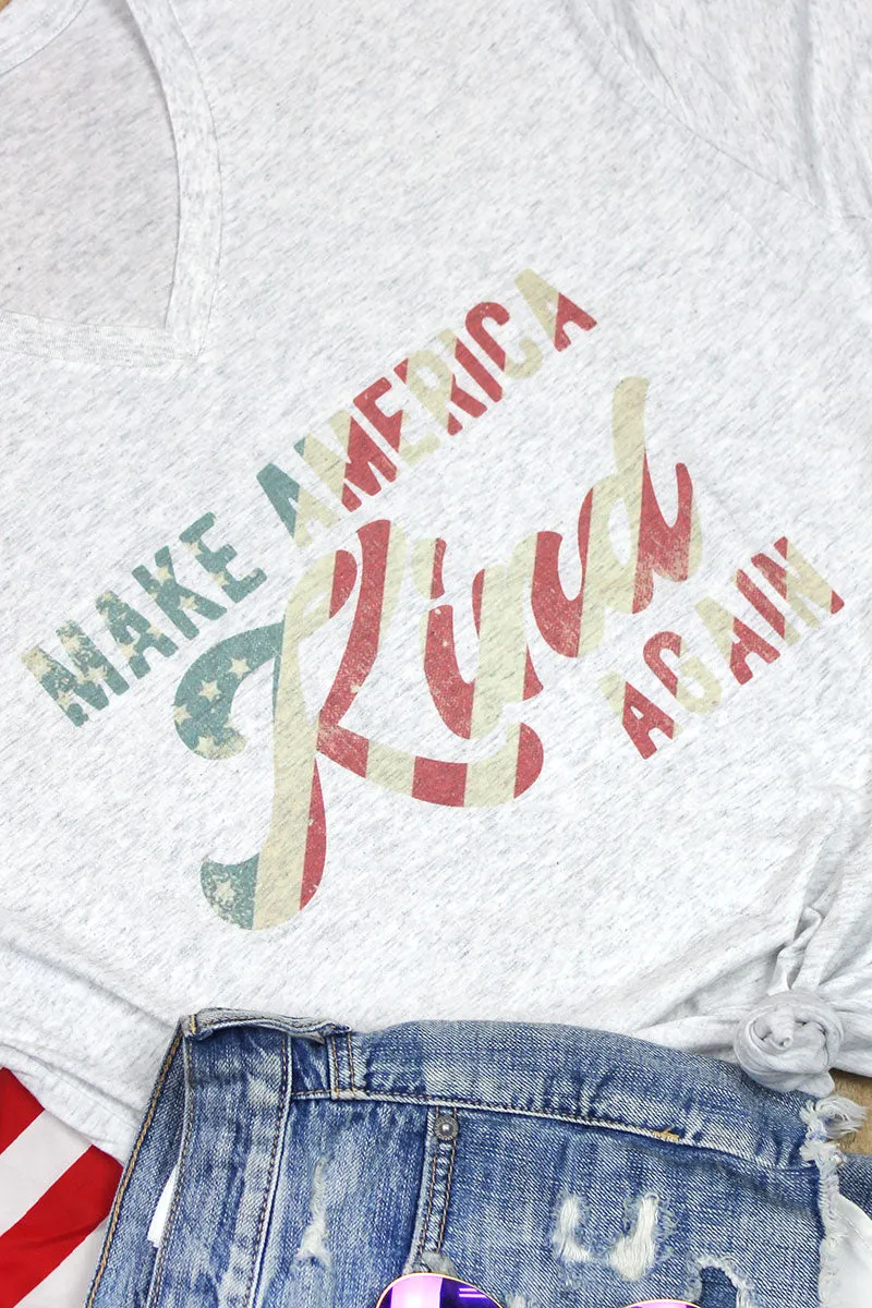 Make America Kind Again Tri-Blend V Neck Tee