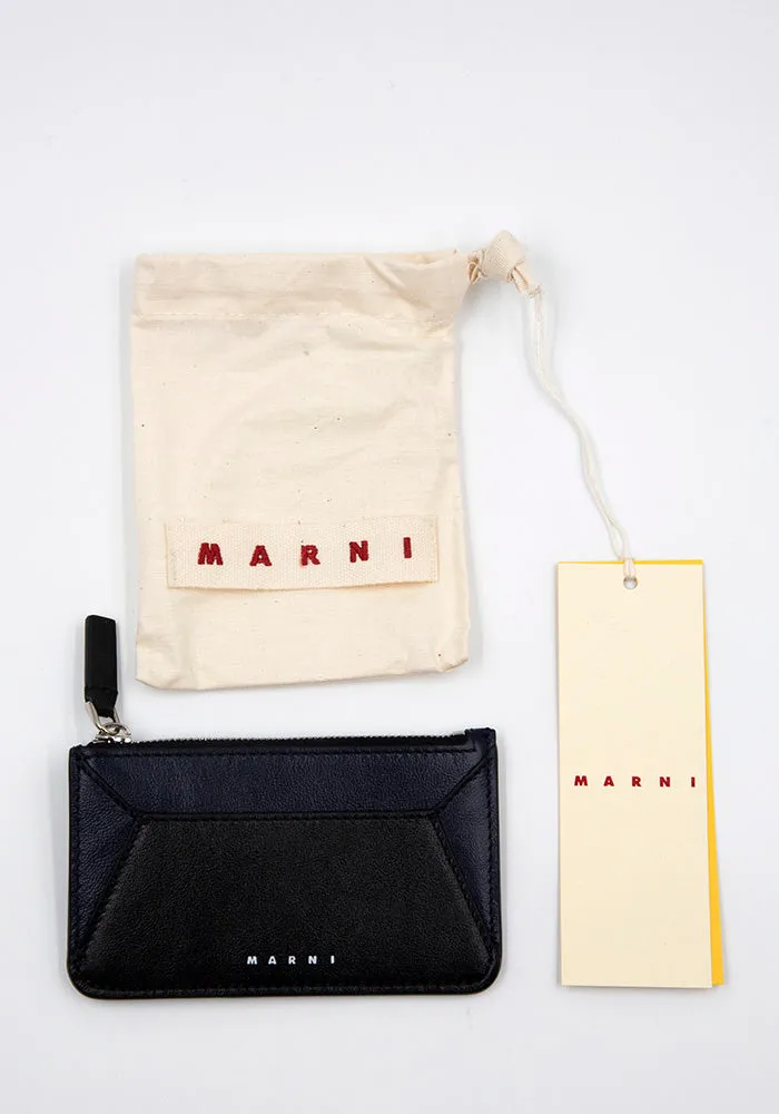 MARNI PFMI0053U0 ZIPPED WALLET BLACK/NAVY