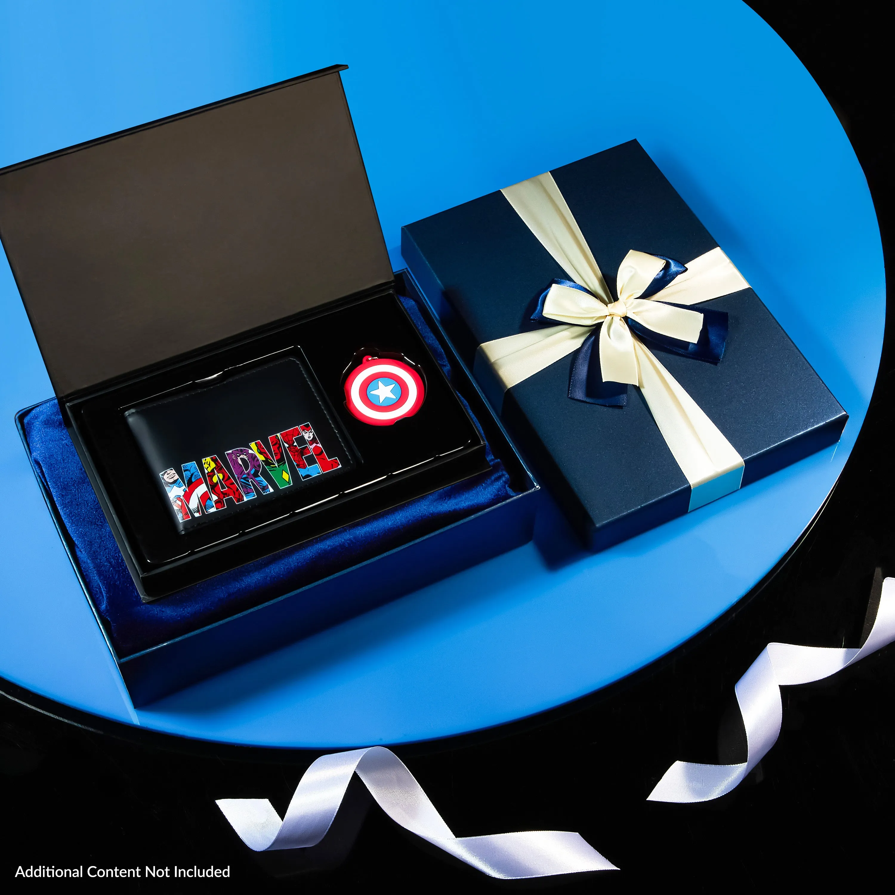 Marvel Card Wallet and Keyring Set for Men - Black Captain America