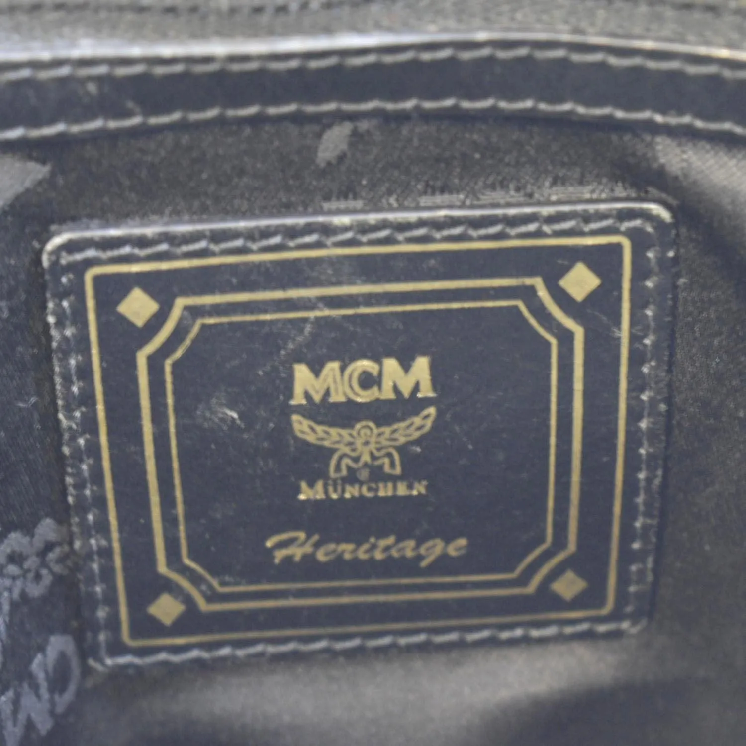 MCM Drawstring Visetos Canvas Bucket Bag Black