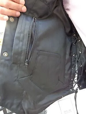 MEN'S 10 POCKET DISTRESSED Retro BROWN LEATHER VEST 2 GUN POCKETS