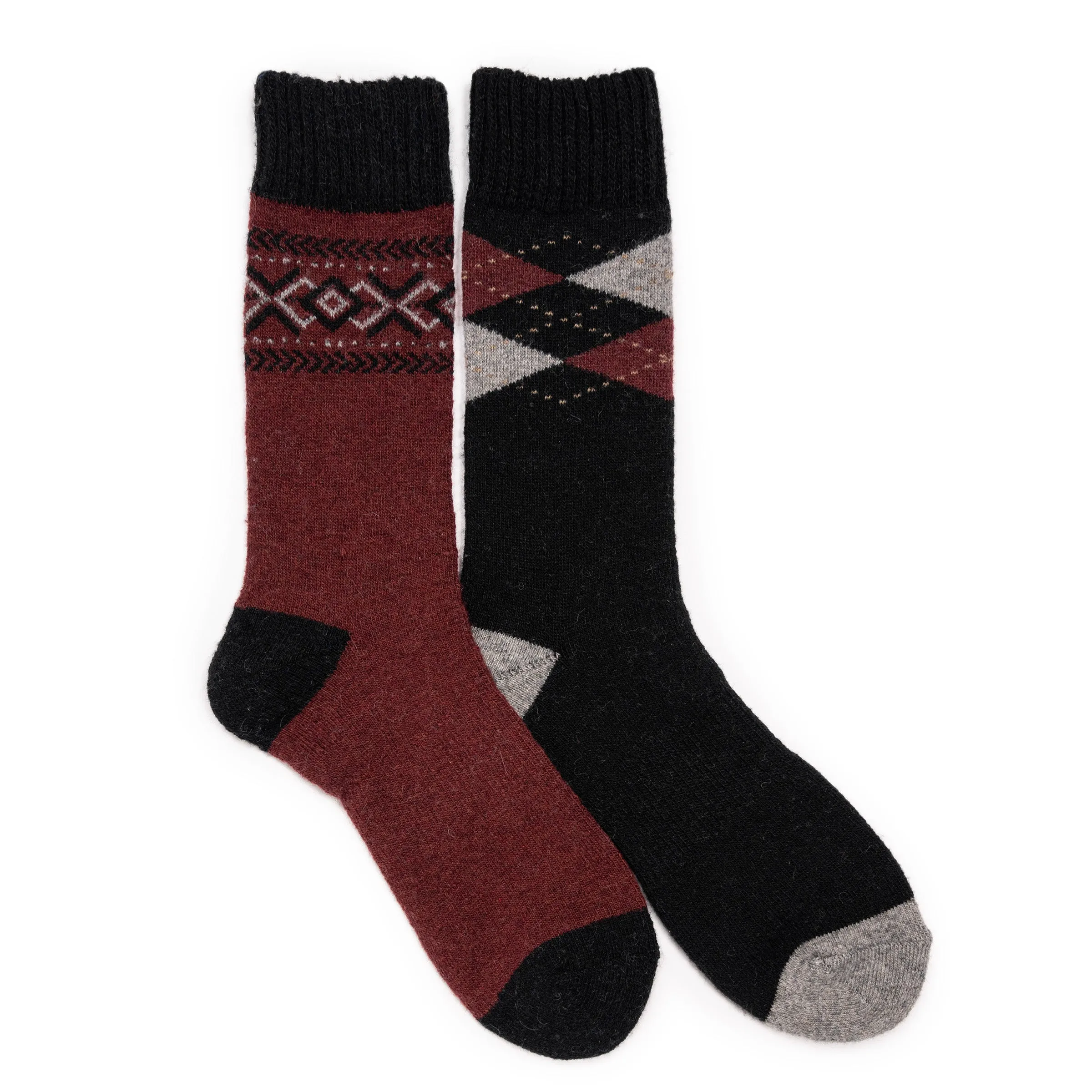 Men's 2 Pair Pack Wool Boot Socks