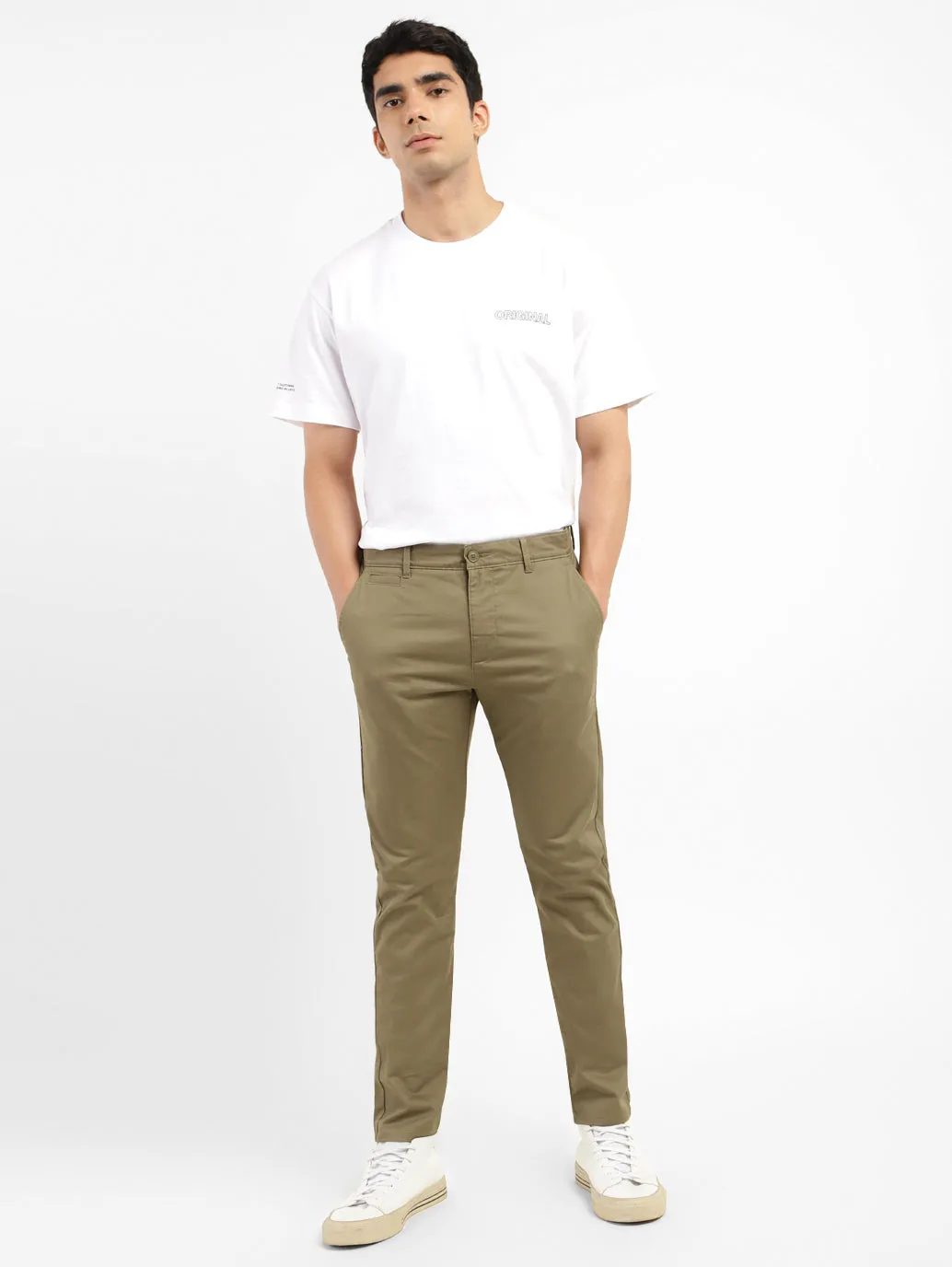 Men's 512 Olive Green Slim Tapered Fit Trousers