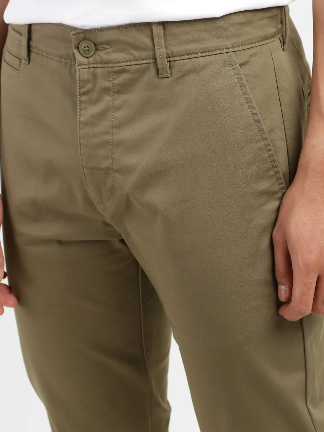 Men's 512 Olive Green Slim Tapered Fit Trousers