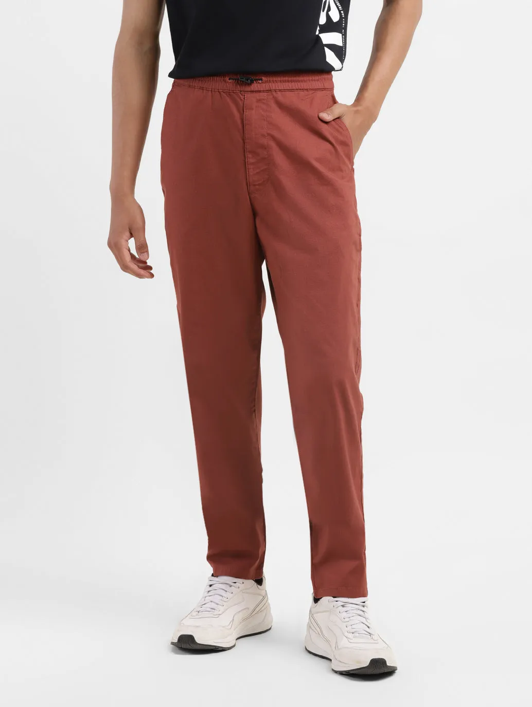 Men's Brown Regular Fit Joggers
