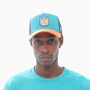 Men's Clean Logo Mesh Back Trucker Curved Visor In Tile Blue