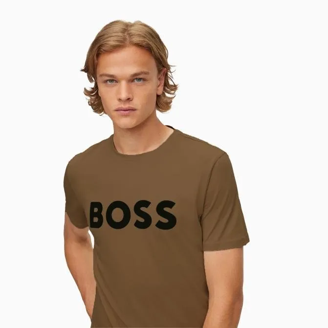 Men's Cotton Jersey T-Shirt  With Rubber Print Logo