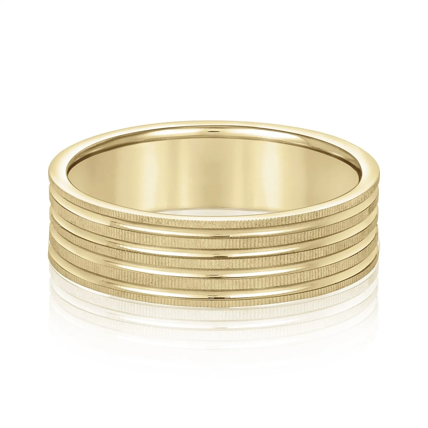Men's Grooved Textured Wedding Band