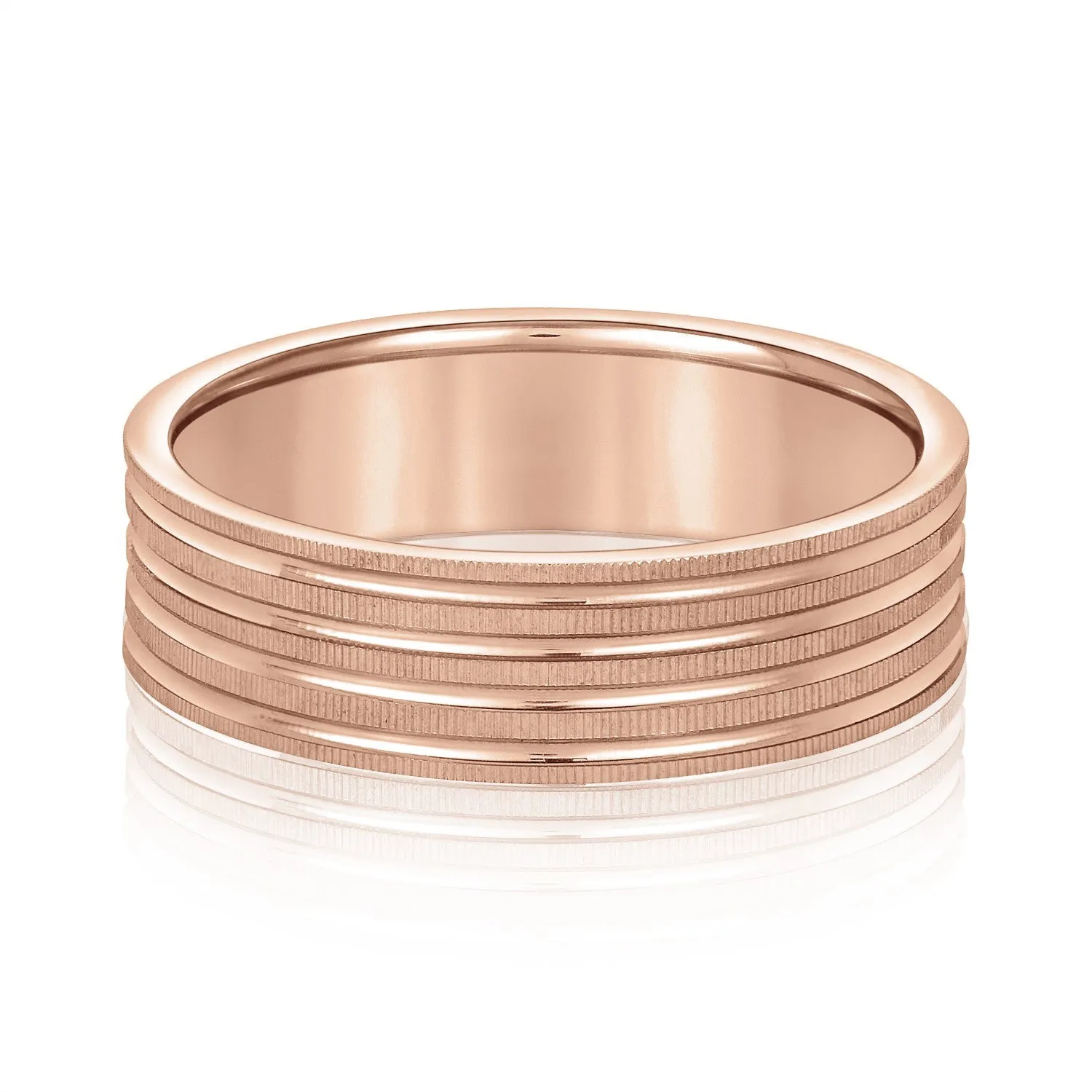 Men's Grooved Textured Wedding Band