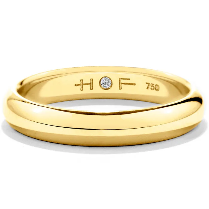 Mens Half-Round Comfort Fit Band in 18K White Gold