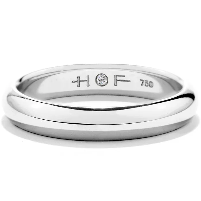 Mens Half-Round Comfort Fit Band in 18K White Gold