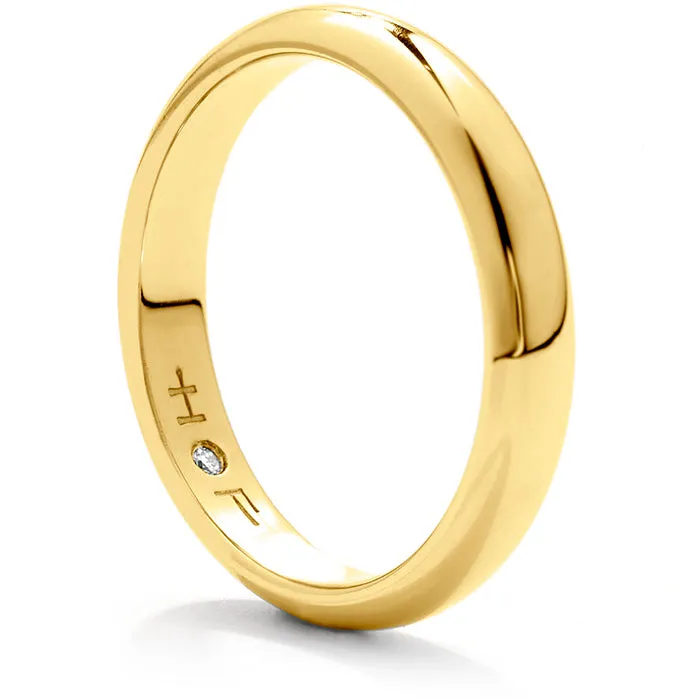 Mens Half-Round Comfort Fit Band in 18K White Gold