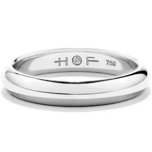 Mens Half-Round Comfort Fit Band in 18K White Gold