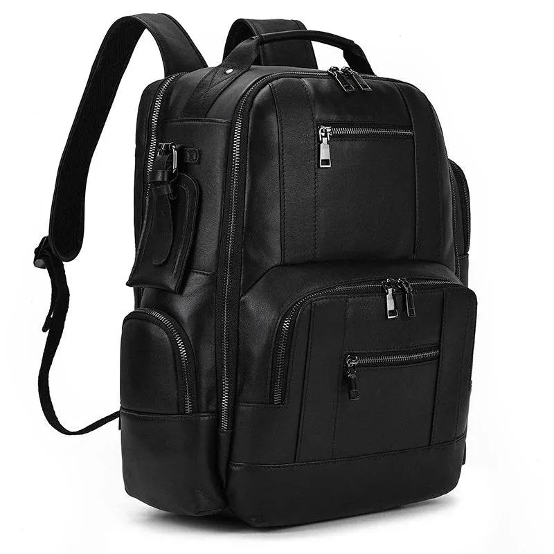 Men's Leather Backpack Retro Fashion Travel School Daypack Bag