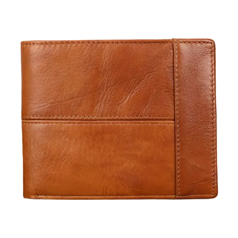 Men's Leather Business Wallet Thin Purse with Coin Pocket Black Brown