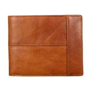 Men's Leather Business Wallet Thin Purse with Coin Pocket Black Brown
