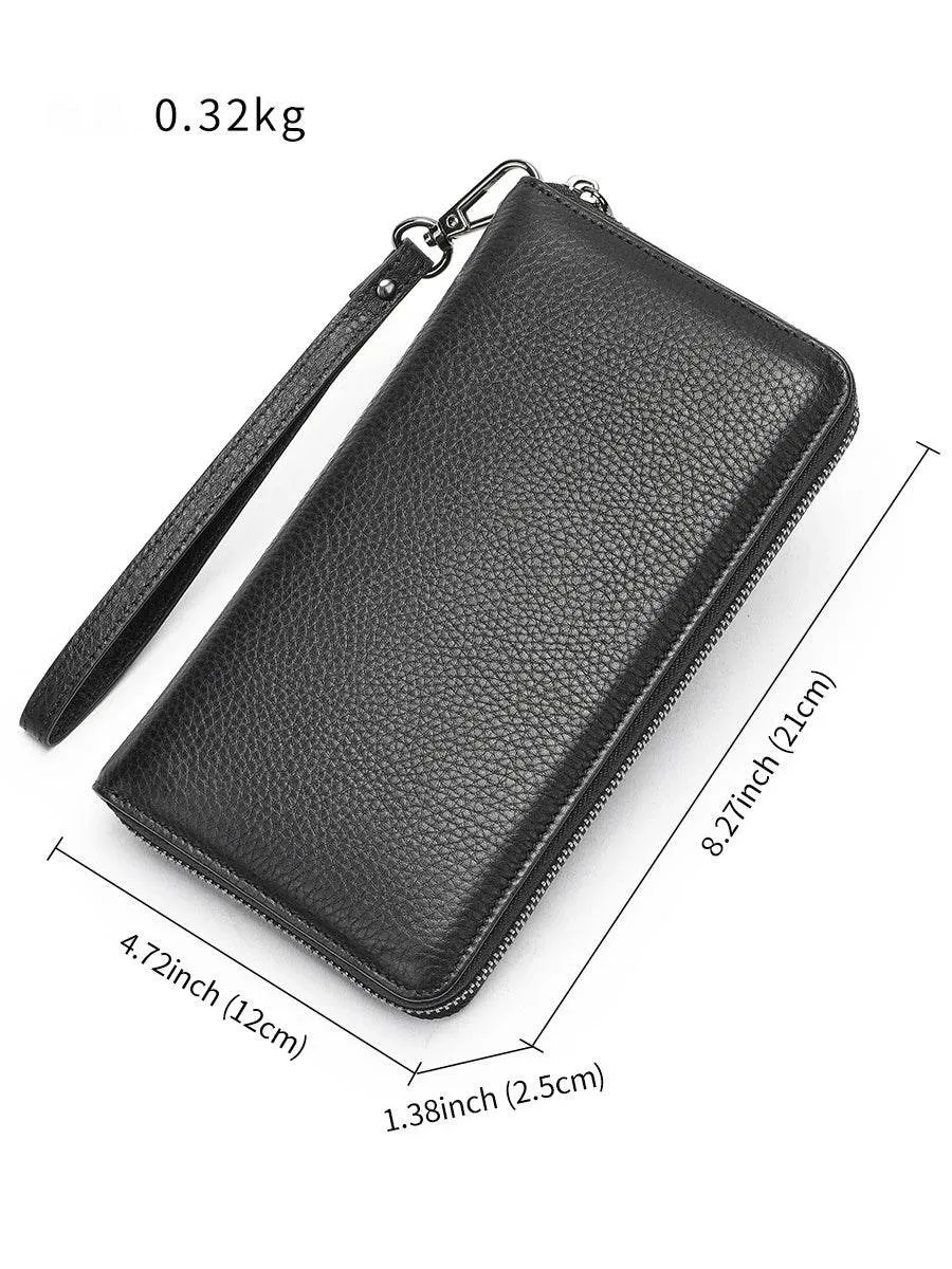 Men's Leather Multi-Functional Long Purse