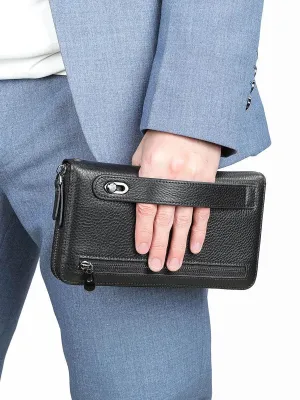 Men's Leather Multi-Functional Long Purse