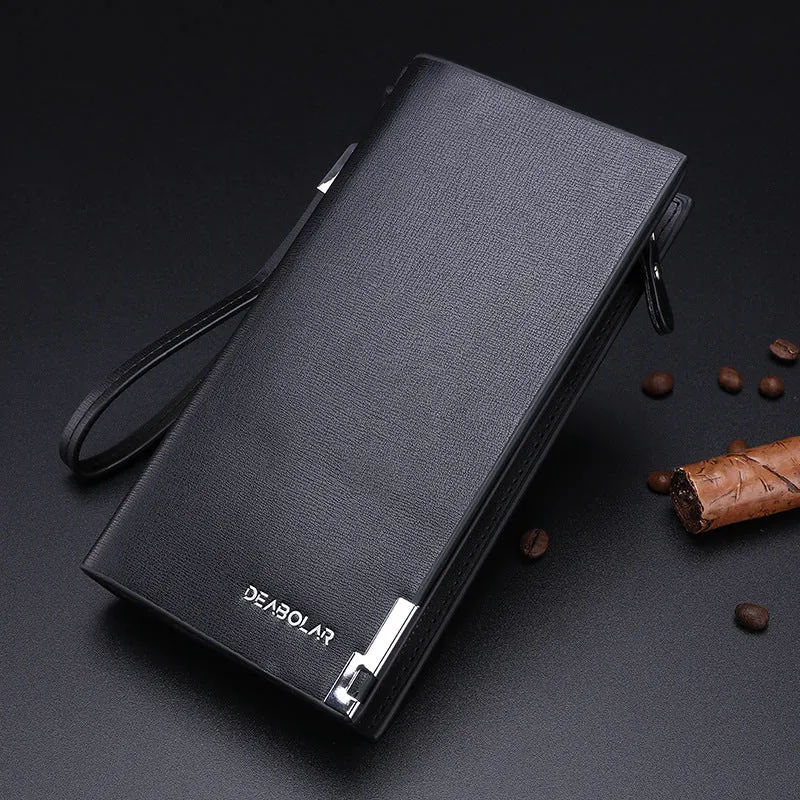 Men's Long Zipper Stylish And Versatile Clutch Korean Style Large Capacity Bags