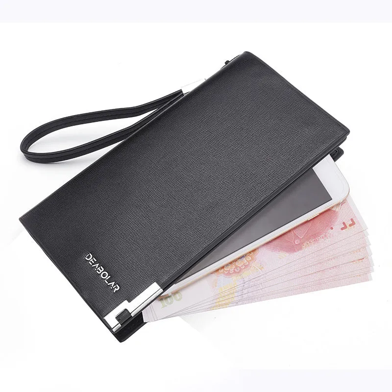 Men's Long Zipper Stylish And Versatile Clutch Korean Style Large Capacity Bags