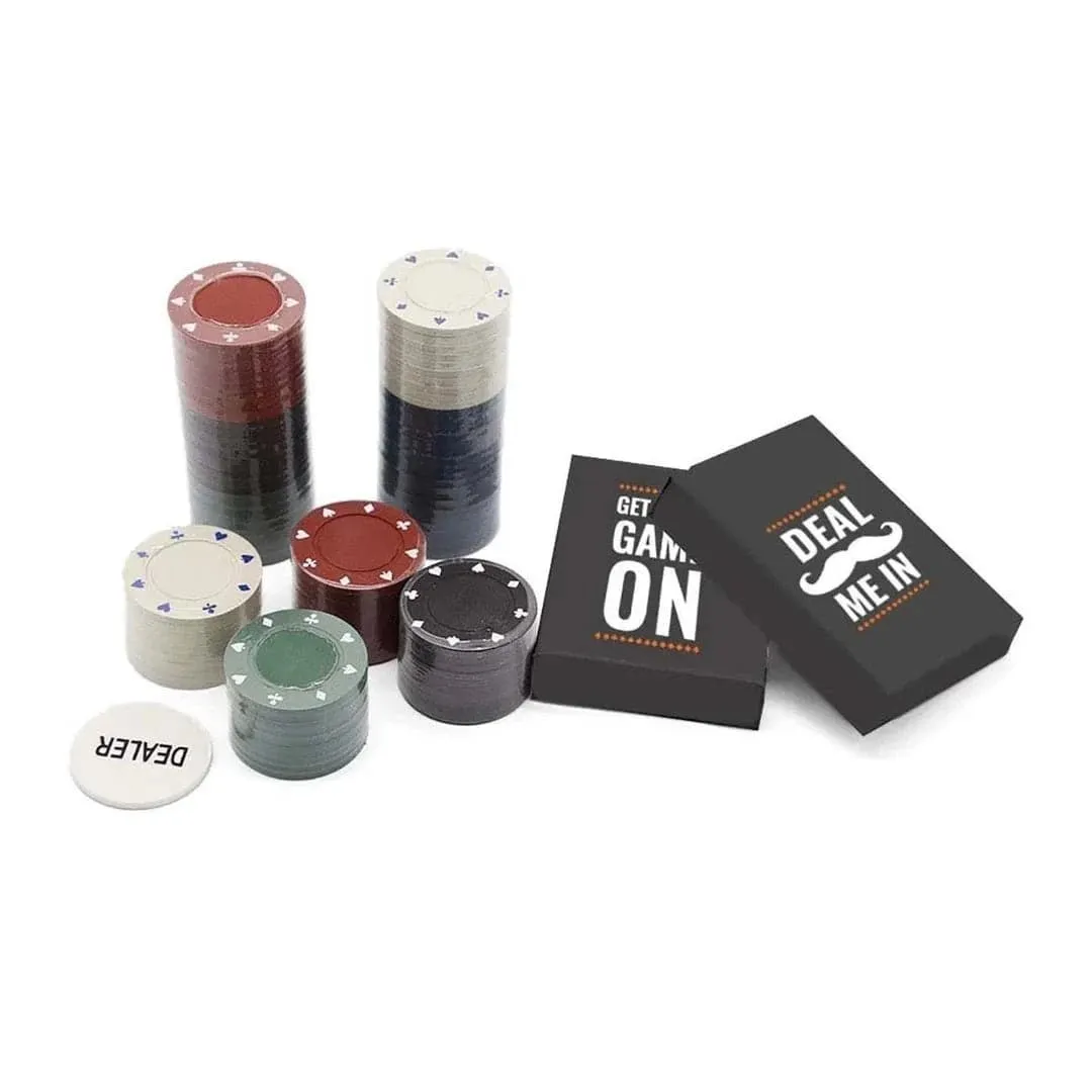 Men's Professional Poker in a Tin Set Mad Man