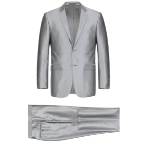 Men's Renoir Two Piece Shiny Silver Classic Fit Suit
