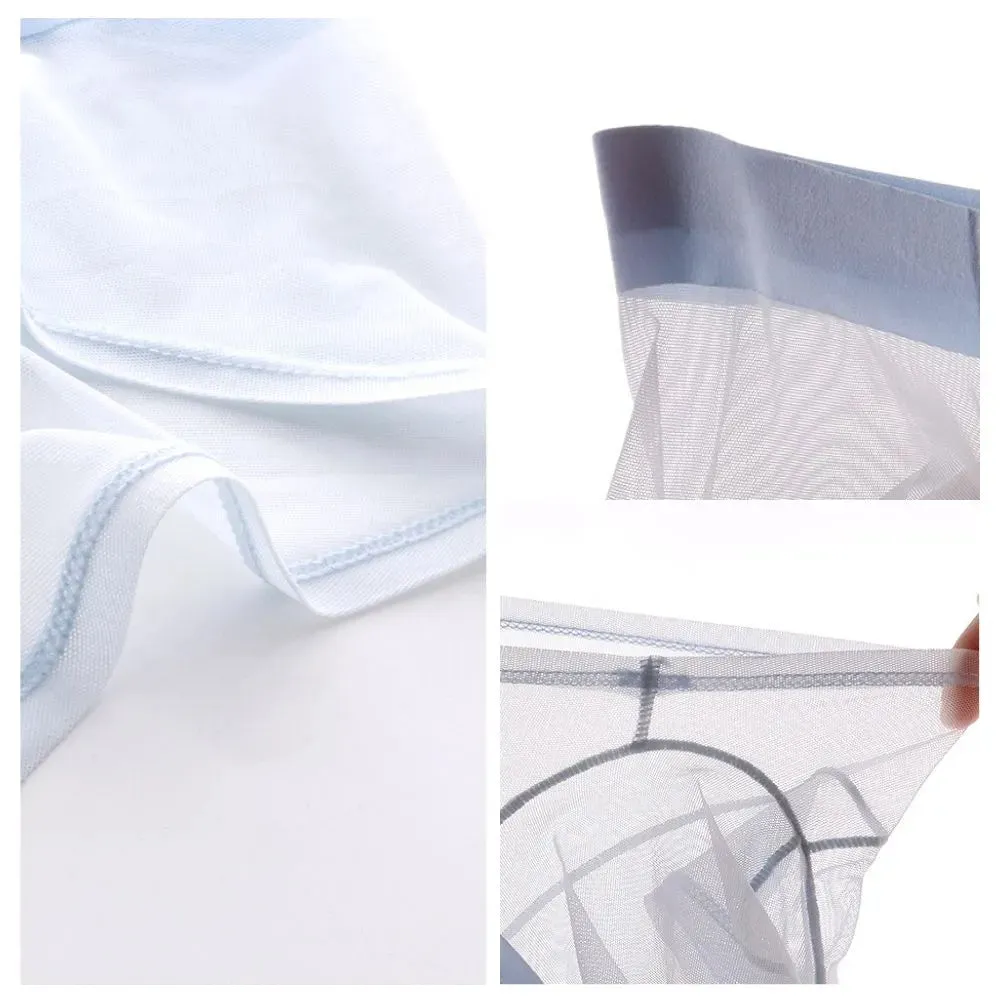 Men's See-through Dual Pouch Low-Rise Mesh Underpants Up to Size XXL (5-Pack) -JEWYEE 1970