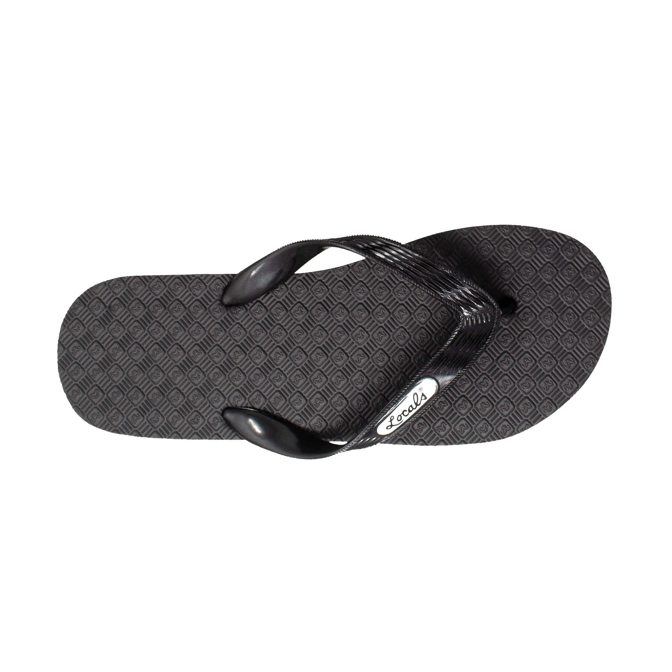 Men's Solid Black Strap Slippah