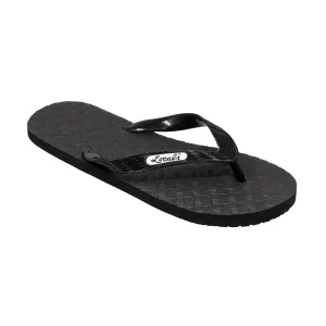 Men's Solid Black Strap Slippah