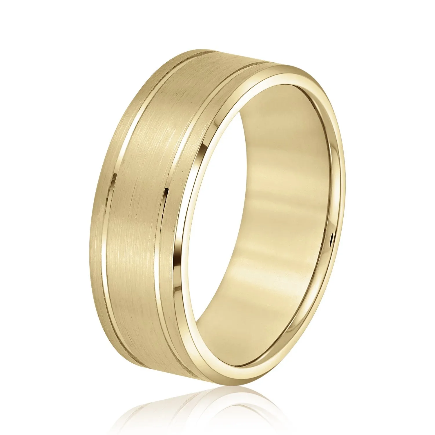 Men's Stylish Matte Band Double Groove