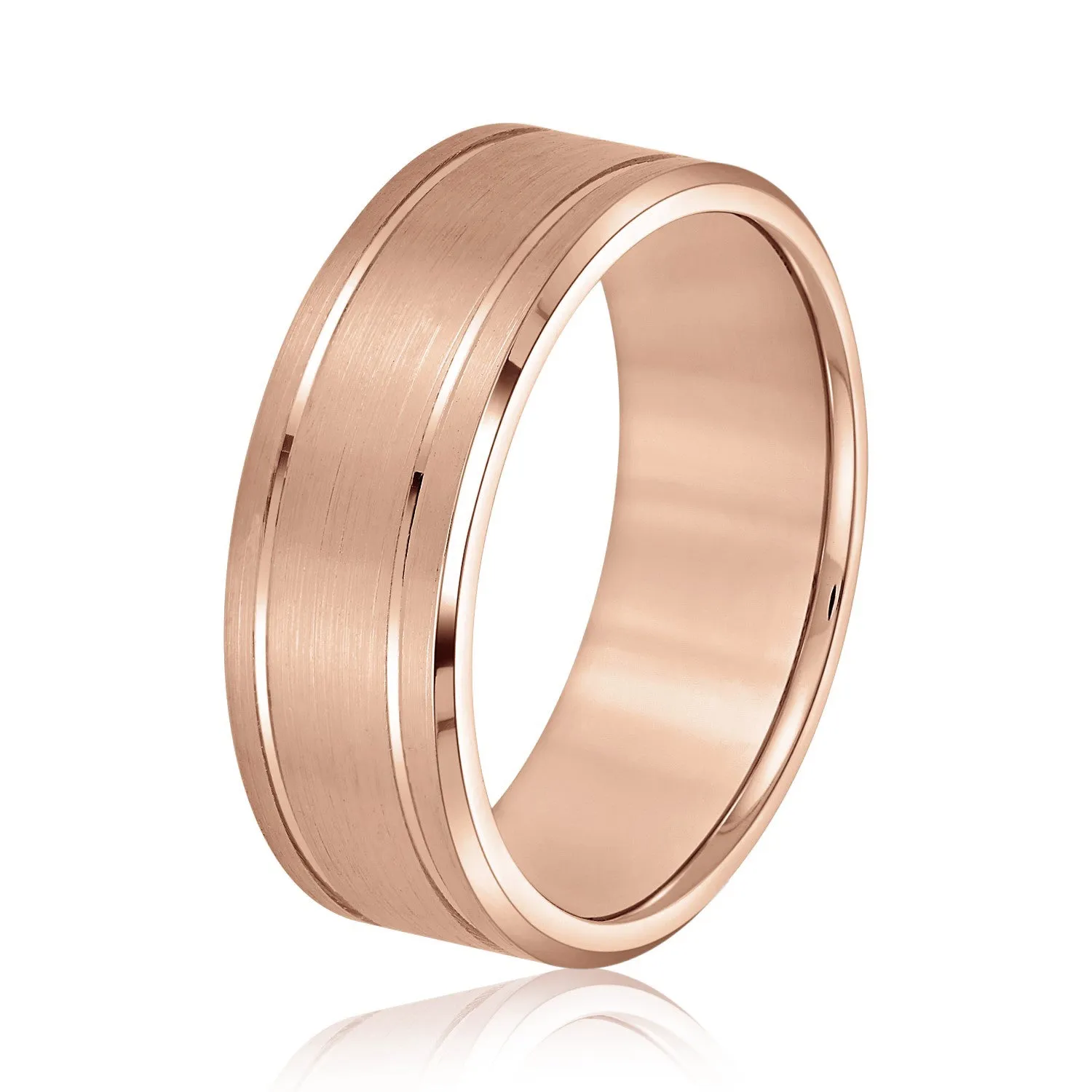 Men's Stylish Matte Band Double Groove